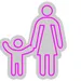Custom Neon | Adult and Child Neon Sign Neon Sign | 23x20 | Hot Pink 3