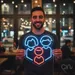 Custom Neon | Family Design Neon Sign | 19x18 | Aqua Red | Custom Home Decor 1