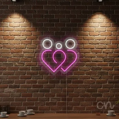 Custom Neon | Family Design Neon Sign | 18x19 | Hot Pink Neon Sign for Home Wall Decor