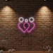 Custom Neon | Family Design Neon Sign | 18x19 | Hot Pink Neon Sign for Home Wall Decor 1