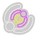 Custom Neon | Abstract Swirl Neon Sign | 21x21 | Hot Pink and Yellow 3