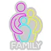Custom Neon | Family Neon Sign | 23x16 | Pink Yellow Cyan Neon Sign for Home Decor 3