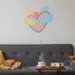 Custom Neon | Family Hugging Design Neon Sign | 22x23 | Red Yellow Blue 2