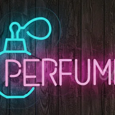 Neon Flex Perfume Sign – Plug-in LED Perfume Word Neon Light, Stylish Wall Art for Bedroom, Vanity, Salon & Boutique Decor, Vintage Style Custom Electric Neon Perfume Display, No Battery Wall Sign