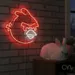 Custom Neon | Angry Bird Neon Sign | 22x22 | Red Light Wall Decor for Gaming Room 2