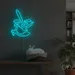 Custom Neon | Fish Outline Neon Sign | 23x20 | Ice Blue Bright Decorative Light 2