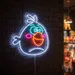 Custom Neon | Bird Design Neon Sign | 23x21 Inches | White Cyan Orange Magenta 1