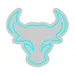 Custom Neon | Bull Head Neon Sign | 19x20 | Ice Blue Neon Light for Home Bar Decor 3
