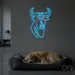 Custom Neon | Bull Head Neon Sign | 23x23 | Ice Blue and Red Neon Sign 2