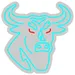 Custom Neon | Bull Head Neon Sign | 23x23 | Ice Blue and Red Neon Sign 3