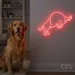 Custom Neon | Bull Outline Neon Sign | 17x24 | Red Neon Sign for Home Bar Decor 2