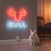 Custom Neon | Bull Neon Sign | 17x17 | Warm White and Red Neon Sign for Decor 2