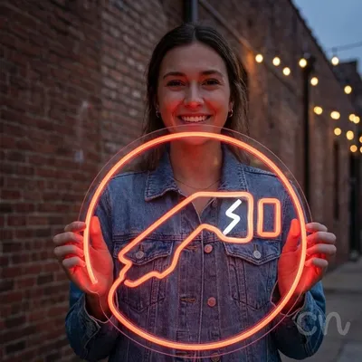 Custom Neon | Gas Nozzle Symbol Neon Sign | 20x20 | Red