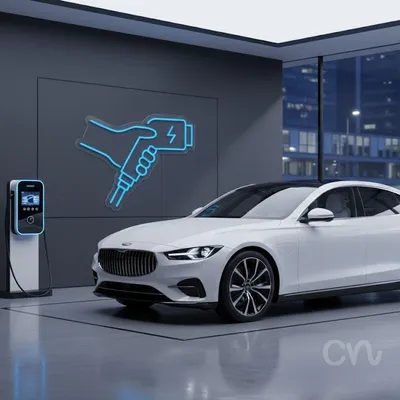 Custom Neon | Electric Charger Neon Sign | 18x24 | Ice Blue Handcrafted Neon Sign