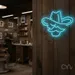 Custom Neon | Cowboy Hat and Moustache Neon Sign | 24x18 | Ice Blue 2