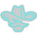 Custom Neon | Cowboy Hat and Moustache Neon Sign | 24x18 | Ice Blue 3
