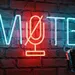 Custom Neon | MUTE Neon Sign with Microphone Icon | 12x24 | Multicolor (Blue & Red) 2