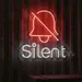 Silent Neon Sign 21x20 Inch | Modern LED Wall Art with Red Bell & White Silent Text | Home, Office, Cafe, Bedroom & Studio Decor | Durable Acrylic Backing | Creative Gift for Friends & Family 2