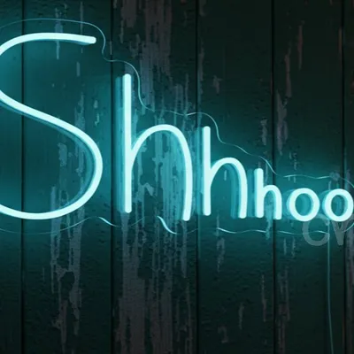 Custom Neon | Custom Neon Sign | Shhhoo Text Wall Art | 12x24 Inches