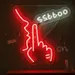 Custom Neon Sign | Hand with Finger Raised and Ssttoo Text | 19x19 Inches | Red and White Wall Art for Cafes, Bedrooms, Offices, and Studios | Unique Motivational and Fun Decorative Lighting 2