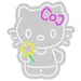 Custom Neon | Cat Holding Flower Neon Sign | 23x20 | Pink Yellow Green 3
