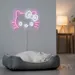 Custom Neon | Cat Face with Bow Neon Sign | 14x20 Inches | Vibrant Magenta 2