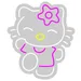 Custom Neon | Cat with Flower Neon Sign | 23x20 | Hot Pink Yellow White 3