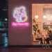 Custom Neon | Rabbit with Heart Neon Sign | 23x20 | Pink and White 2