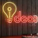 Custom Neon | Ideas Light Bulb Neon Sign | Motivational Wall Art for Offices, Cafes & Creative Spaces | 14x24 inch | Yellow, Red & Orange 1
