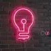 Custom Neon | Light Bulb Neon Sign with Central Dot Accent | 21x15 | Pink 1