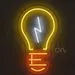 Custom Neon | Idea Light Bulb Character Neon Sign | 21x12 | Orange White 1
