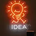 Custom Neon | IDEA Light Bulb Shape Neon Sign 22x15 | Orange & White 1