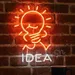 Custom Neon | IDEA Light Bulb Shape Neon Sign 22x15 | Orange & White 2