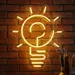 Custom Neon | Light Bulb Shape Neon Sign | Inspiring LED Wall Decor for Home, Office, Cafes, Bars & Events | Creative Energy-Efficient Neon Lighting Accent | 19x16 | Yellow 1