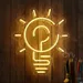 Custom Neon | Light Bulb Shape Neon Sign | Inspiring LED Wall Decor for Home, Office, Cafes, Bars & Events | Creative Energy-Efficient Neon Lighting Accent | 19x16 | Yellow 2