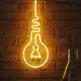 Custom Neon | Light Bulb Shape Neon Sign | Creative Handmade LED Wall Decor Accent for Homes, Cafes, Studios, and Events | Durable Energy-Efficient Lighting with Bright Glow | 23x10 inch | Yellow 2