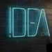 Custom Neon | IDEA Word Neon Sign in Bold Minimalist Typography | 16 x 22 Inches | Blue 1