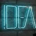 Custom Neon | IDEA Word Neon Sign in Bold Minimalist Typography | 16 x 22 Inches | Blue 2