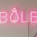 Custom Neon | BULB Word with Light Bulb Neon Sign | 10x23 Inches | Pink & White 1