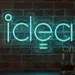 Custom Neon | IDEA Text Neon Sign with Light Bulb Base Accent | Modern Creative Wall Decor | 11 x 20 Inches | Blue 1