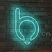Custom Neon | Letter B with Light Bulb Neon Sign | 21x15 Inches | Blue 1