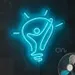 Custom Neon | Light Bulb with Person Neon Sign | 22x22 | Blue 1