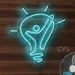 Custom Neon | Light Bulb with Person Neon Sign | 22x22 | Blue 2