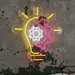 Custom Neon | Light Bulb with Gear Neon Sign | 21x19 | Yellow, Pink, White, Orange 1