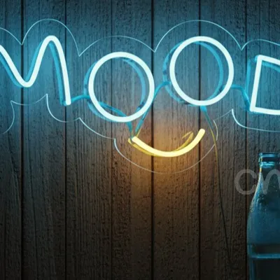Custom Neon | MOOD | A Creative and Playful Logo Design | 10x23