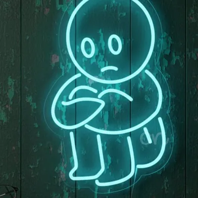 Custom Neon | Sad Neon Sign Blue LED Flex Board | 21x13