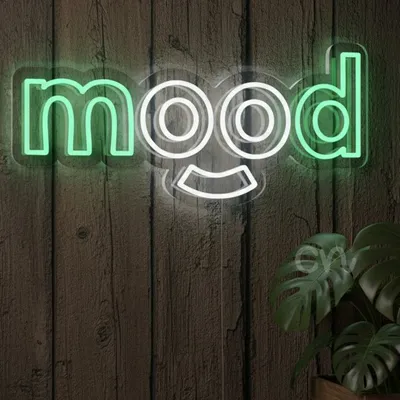 Mood Neon Sign, Mood LED Neon Light, Green Mood Neon Board, Plug In Neon Mood Flex, Mood Neon Display, Custom Mood Neon Sign India, Wall Decor Neon Light for Bedroom, Party, Bar, Shop