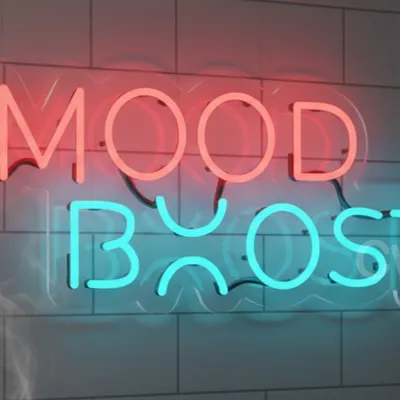 11x23 Mood Boost Neon Sign, Plug In Mood Boost Light, Neon Board, Neon Flex Mood Boost Design, Motivational Mood Boost Neon, LED Mood Boost Neon Light, Premium Mood Boost Decor India