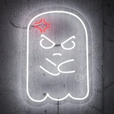 LED Neon Sign - Angry Ghost Wall Light, Custom Neon Light, LED Wall Art, Neon Sign Wall, Happy Birthday Neon Light, Home Decor, Spider Man Neon Light, LED Sign Board, Neon Light Bedroom