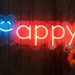 Custom Neon | Happy Neon Sign | 9x24 | Red & Blue 1